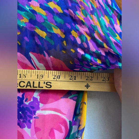 Vintage Umi Collections by Anne Crimmins 100% Silk Floral kimono blouse Sz 8 - Picture 8 of 9